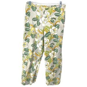 ISDA & Co linen floral pants trousers slacks EUC 2
